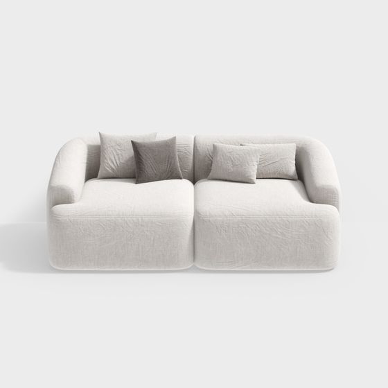 Elegant Low-Poly Sofa 3D model