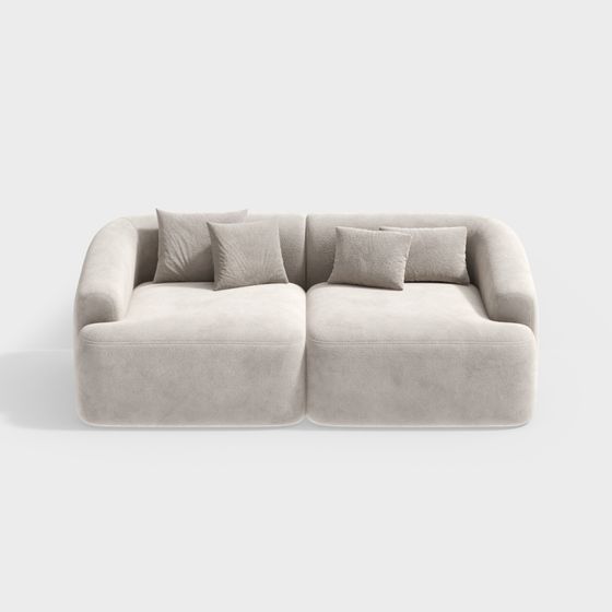 Stylish Low-Polygon Sofa 3D model for Modern Interiors
