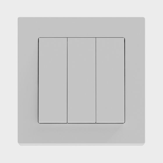 Elegant 3-Button Switch Panel 3D model for Modern Interiors