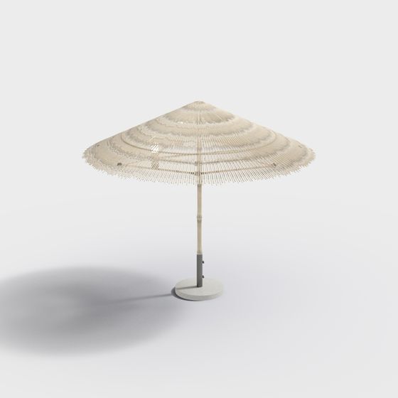 Elegant Japanese Paper Umbrella 3D model