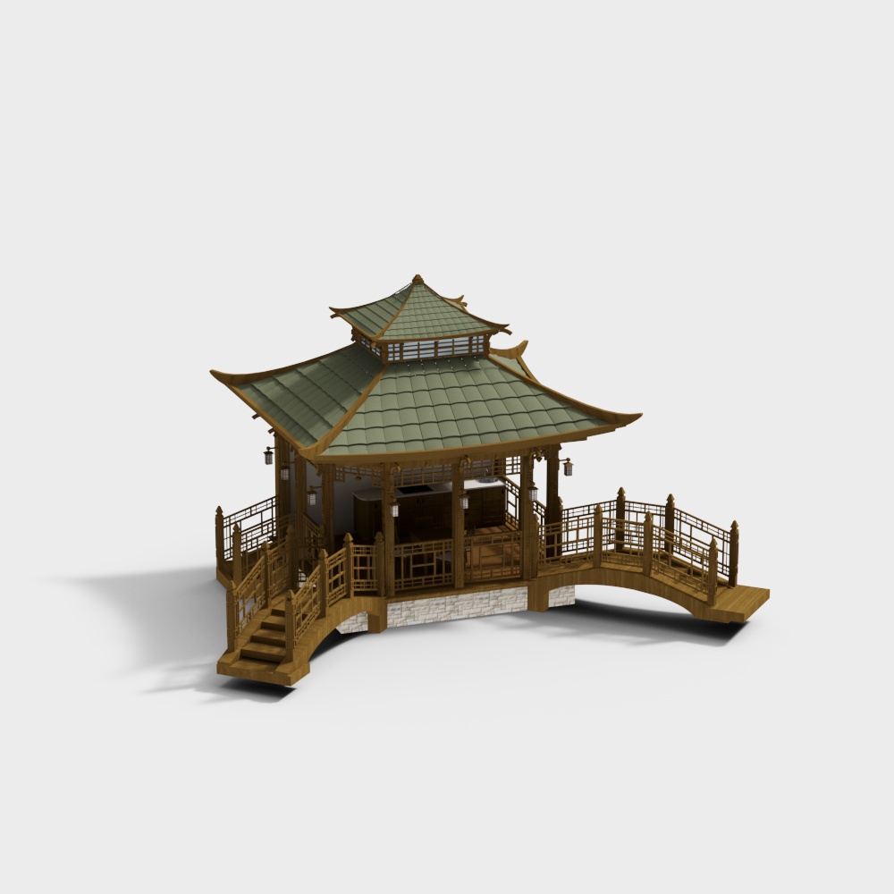 Nhà bếp kiểu pavilon Trung Quốc