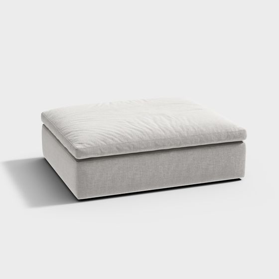 Square Storage Stool 3D model for Modern Interiors