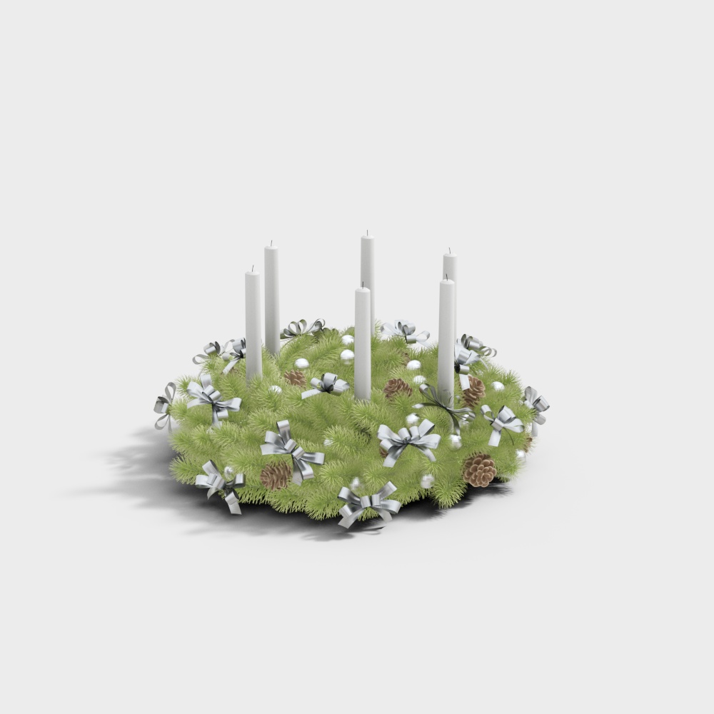 Charming Christmas Candle Holder 3D Model – Festive Decor