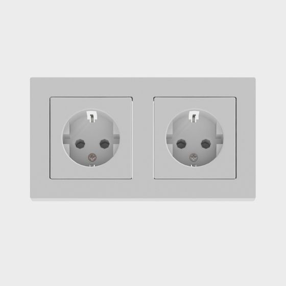 Minimalist Dual Socket 3D model for Modern Interiors