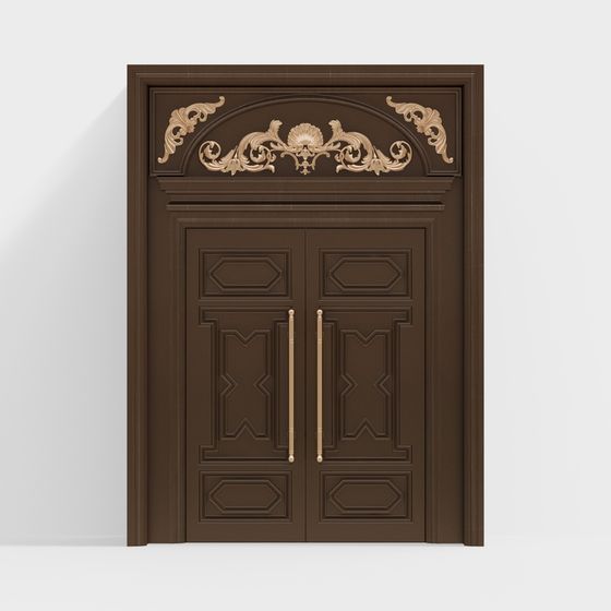 Sophisticated Low-Poly Door 3D model for Classic Interiors