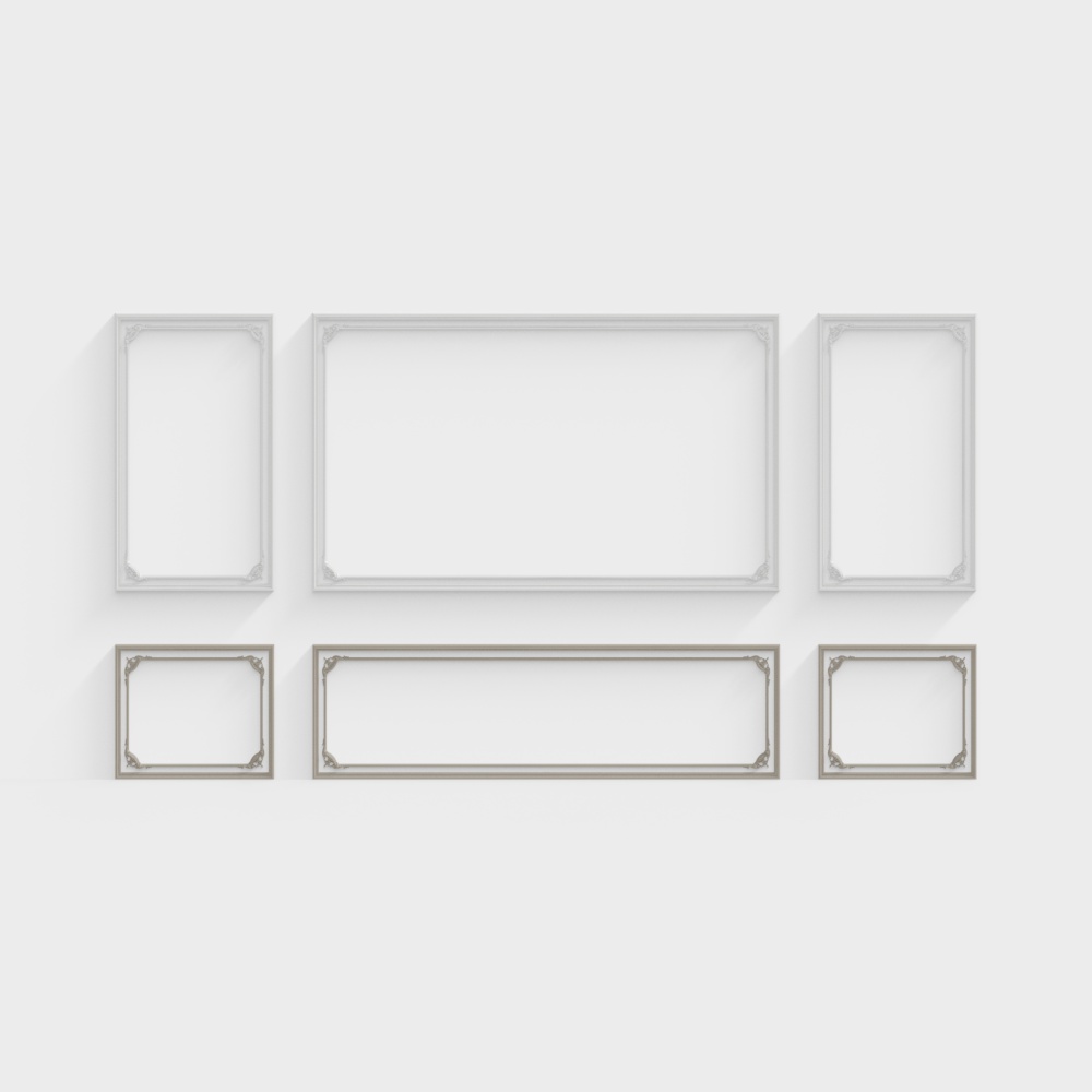 Elegant Low-Poly Frame Collection 3D model