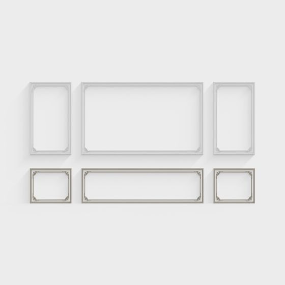 Elegant Low-Poly Frame Collection 3D model