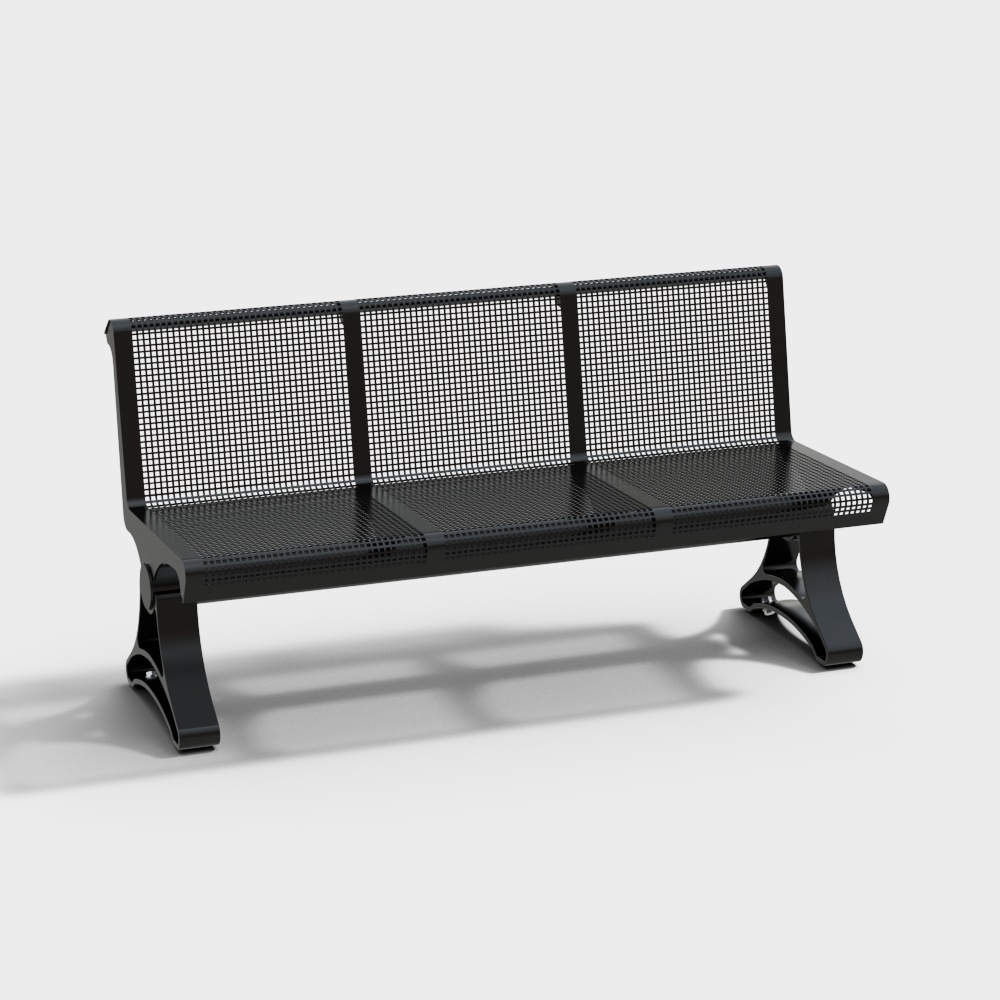 Outdoor leisure iron bench