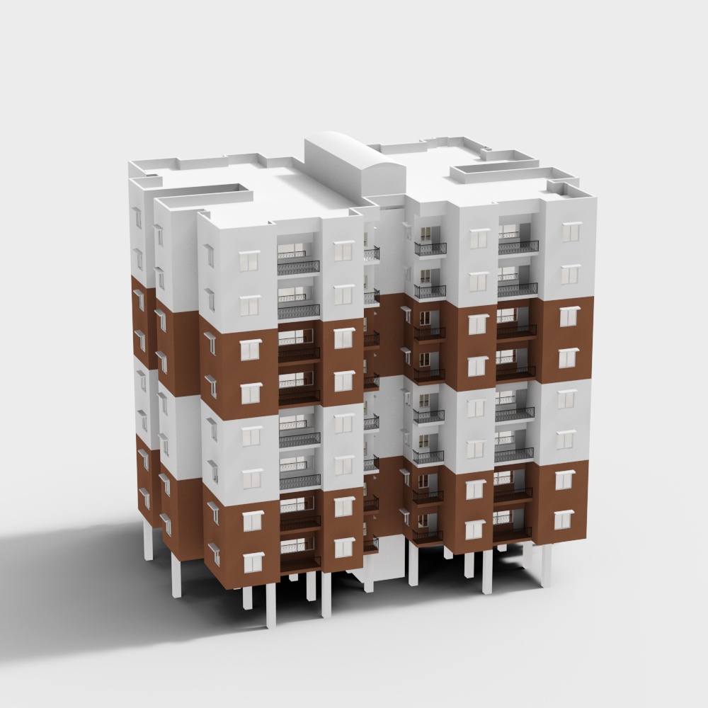 3D Apartment Complex Model β Modern Urban Visualization