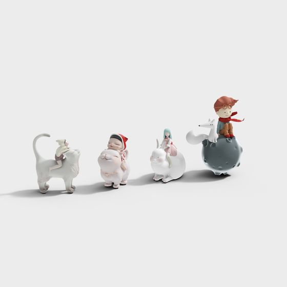 Whimsical Friends 3D model for Creative Projects