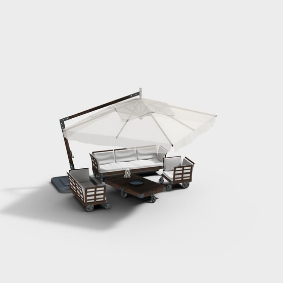 Charming Outdoor Lounge Area 3D model