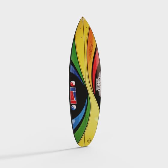 Color Storm Surfboard 3D model