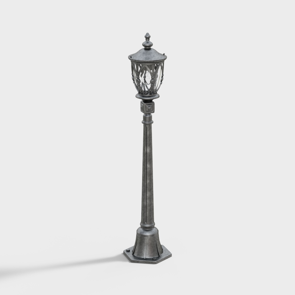 Medieval style bronze street lamp