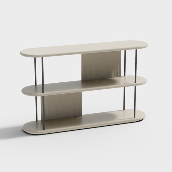 Elegant Low-Poly Bookshelf 3D model for Modern Interiors