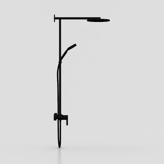 Elegant Low-Polygon Shower System 3D model