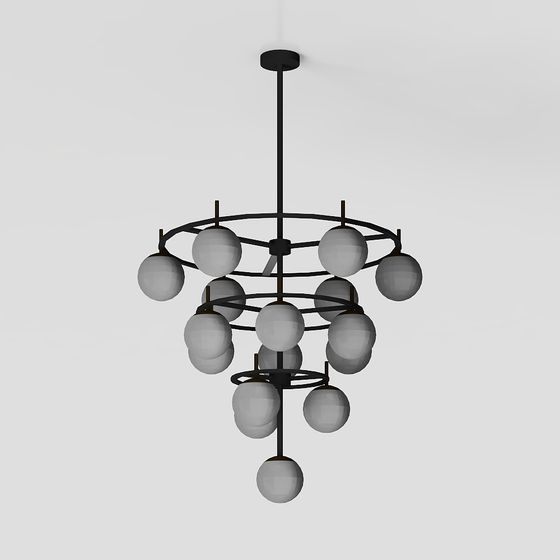 Elegant Geometric Pendant Light 3D model for Modern Spaces