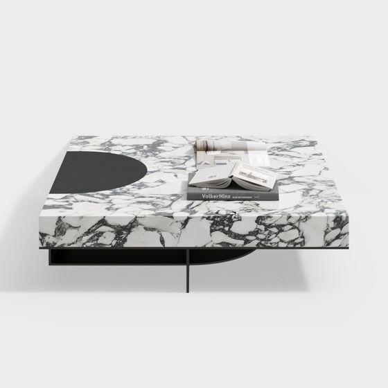 Elegant Marble Style Coffee Table 3D model