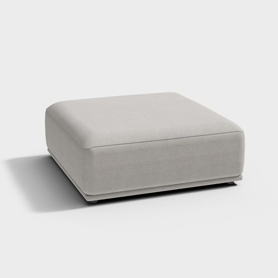 Stylish Square Ottoman 3D model for Interior Design