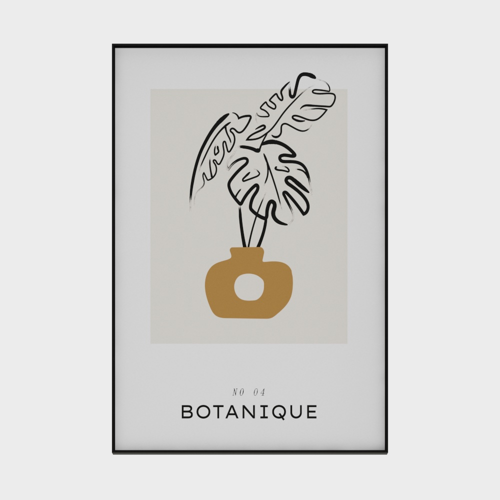 Botanique No. 04 3D Model – Tropical Low-Poly Plant