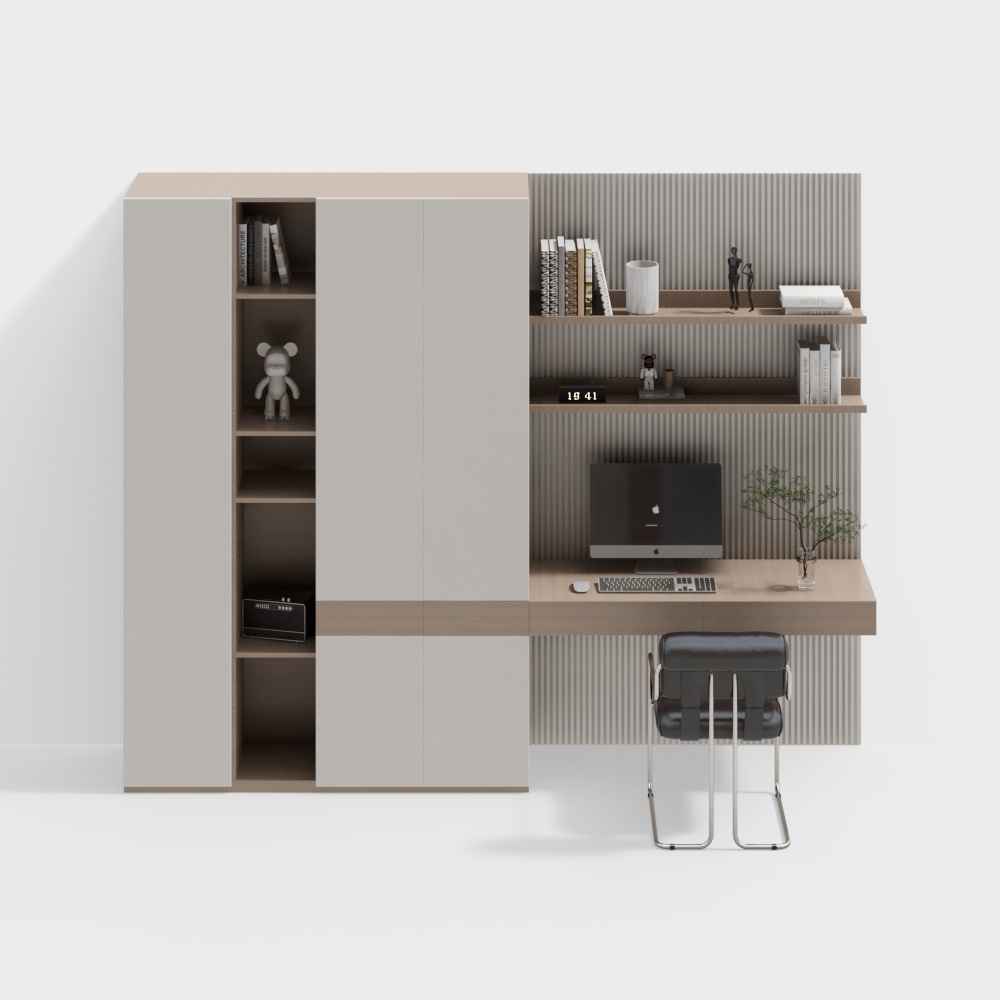 Modern study desk cabinet combination