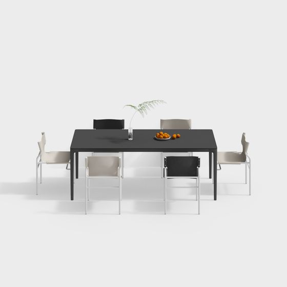 Urban Dining Table and Chair Set 3D model