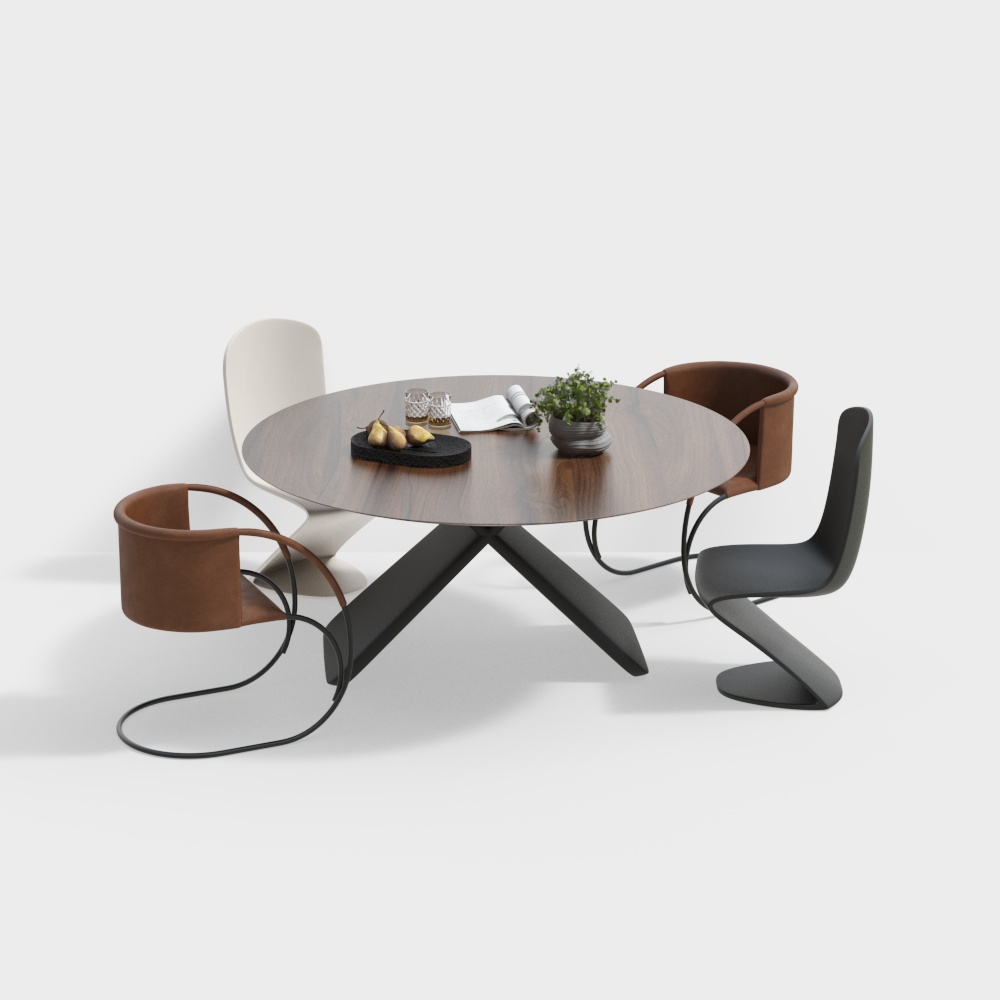 Modern dining room table and chair combination