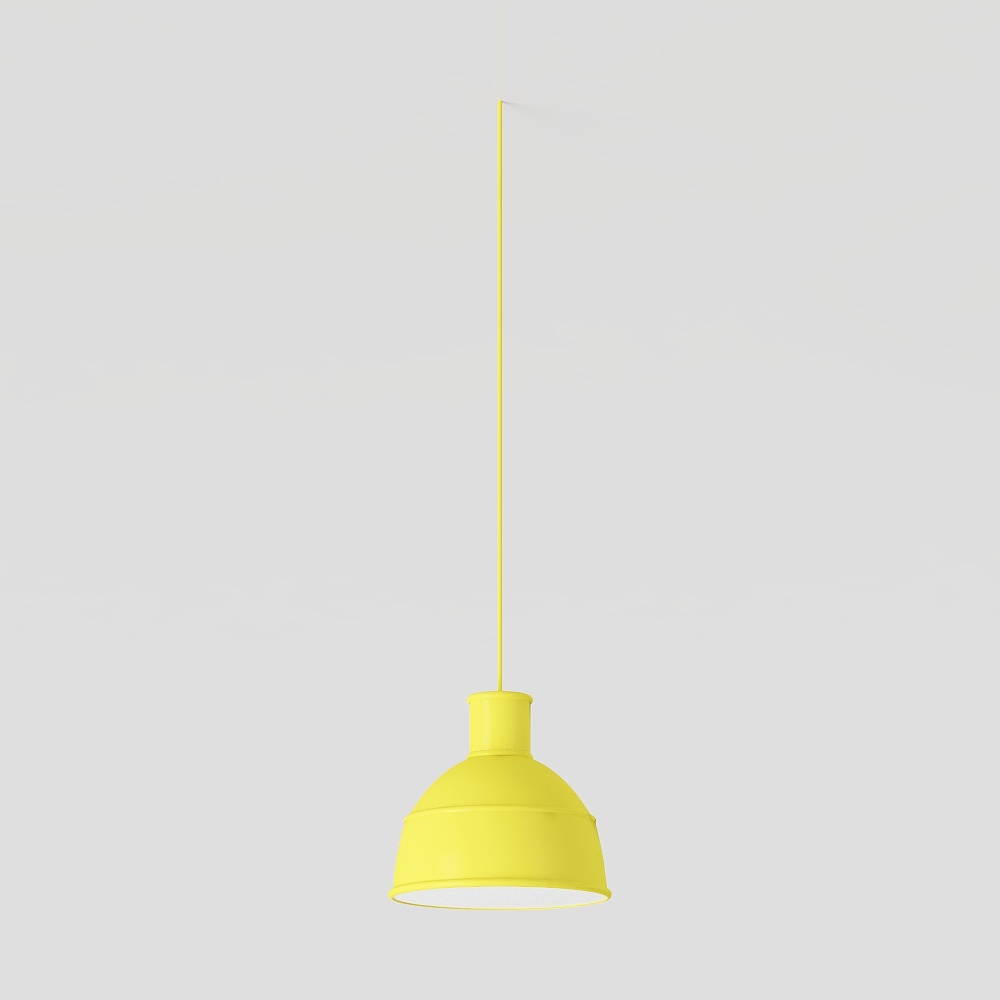Sunshine Pendant Light 3D Model – Yellow Low-Poly Luminaire