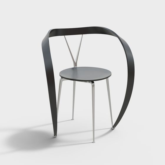 Unique Minimalist Curved Chair 3D model