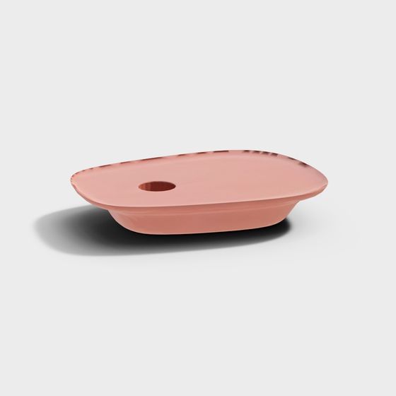 Elegant Pink Marble Tray 3D model for Creative Projects