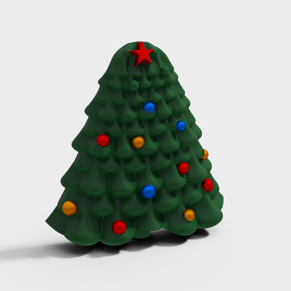 Festive Low-Poly Christmas Tree 3D model