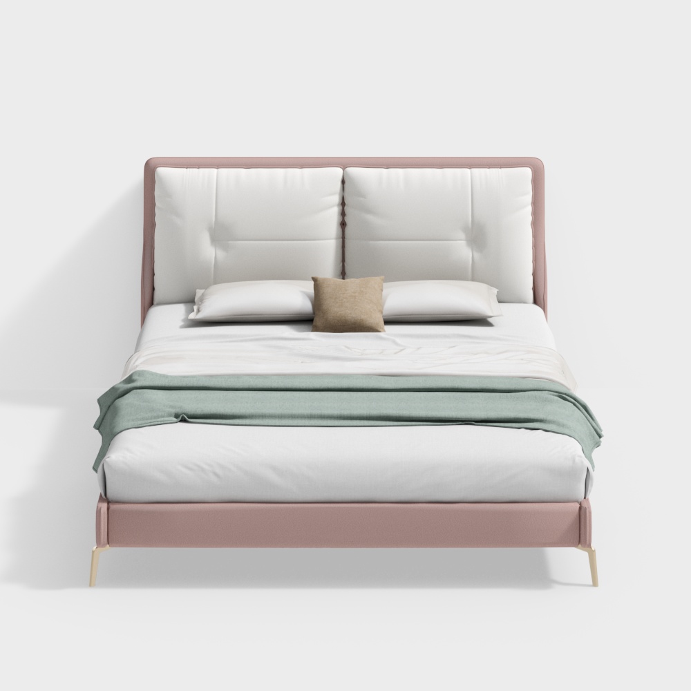 Giường đôi bằng vải kim loại phong cách xa xỉ nhẹ 1.8m-Baisheng-Vivian-BSVC053K