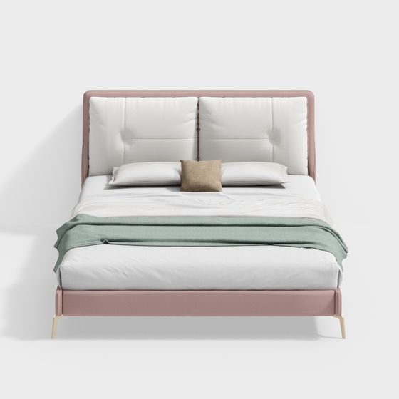 Giường đôi bằng vải kim loại phong cách xa xỉ nhẹ 1.8m-Baisheng-Vivian-BSVC053K