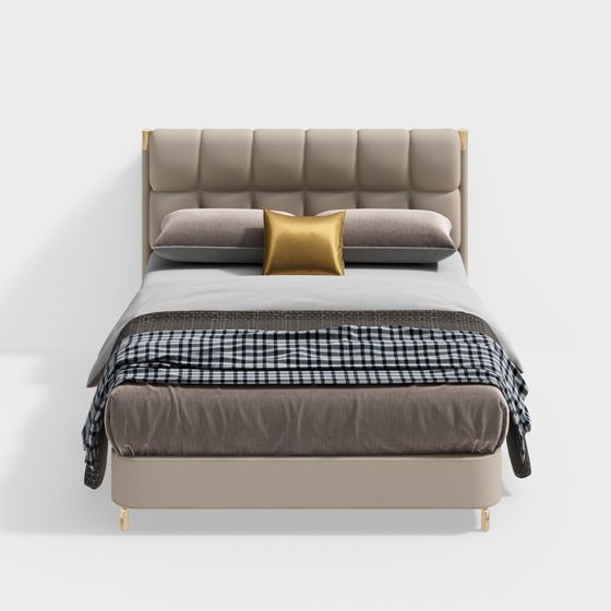 Elegant 3D Bed Model for Modern Home Design