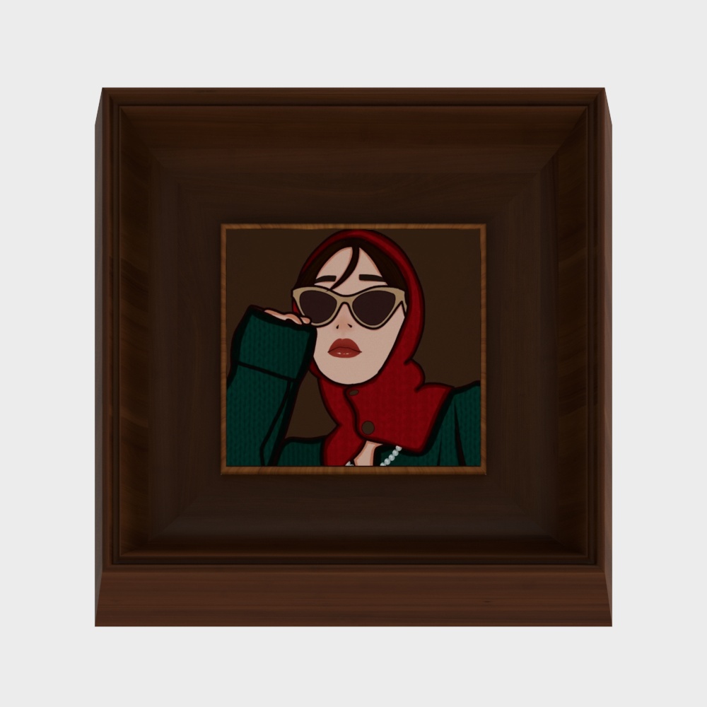 Vintage Portrait Frame 3D model for Designers