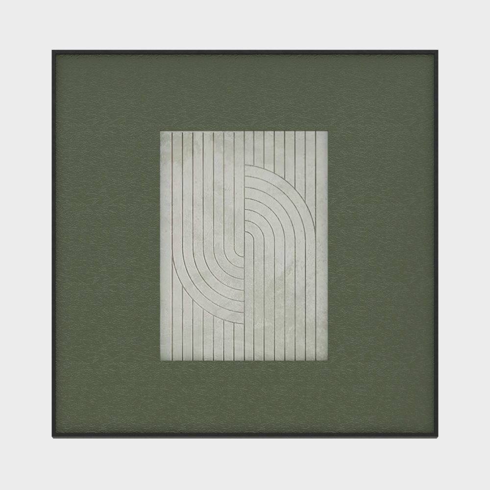 Abstract Line Painting 3D Model – Low-Poly Stone Texture