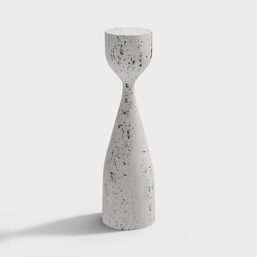 Industrial Concrete Candle Holder 3D Model – Low-Poly Textured