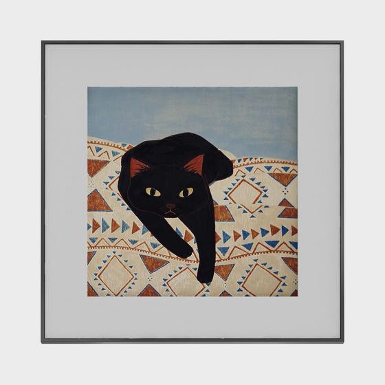 Charming Low-Poly Black Cat 3D Model