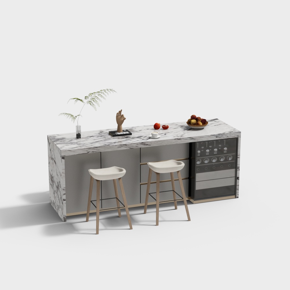 Modern open kitchen center island