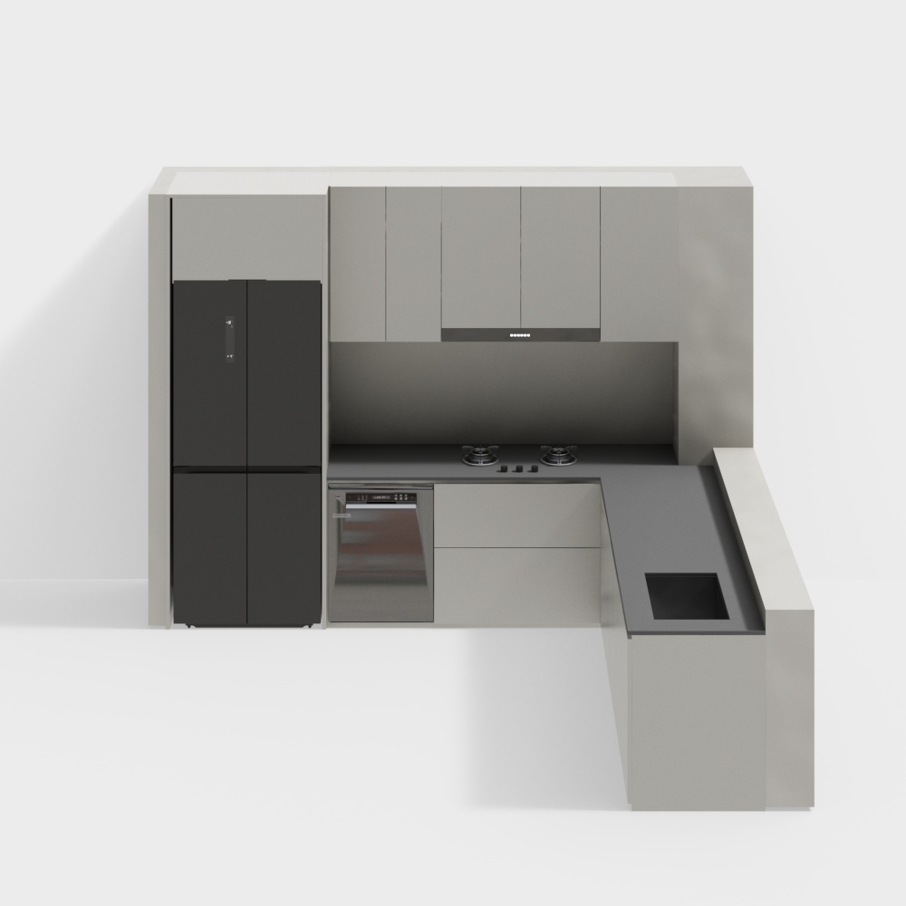 Modern open kitchen cabinets