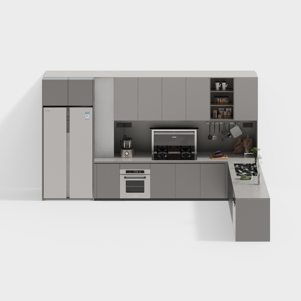 Modern open kitchen cabinets