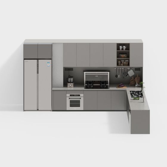 Elegant 3D Kitchen Design Model for Modern Spaces