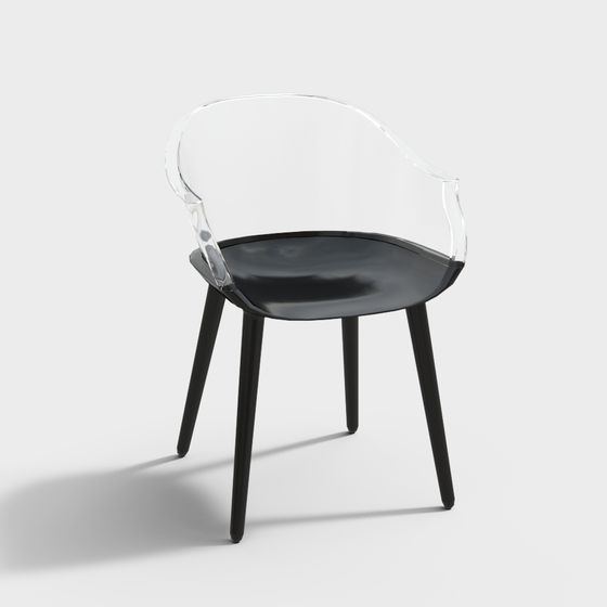 Transparent Plastic Chair 3D Model