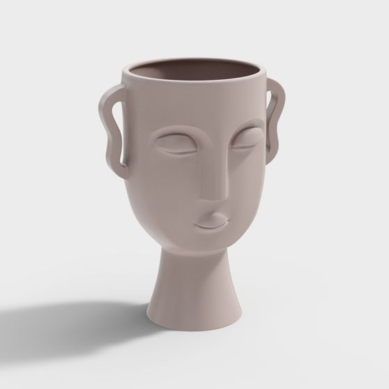 Unique Low-Poly Face Vase 3D model