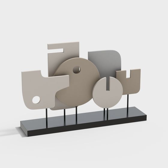 Geometric Minimalist 3D Model for Creative Projects