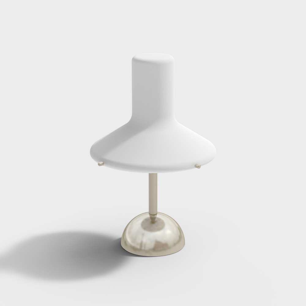 Modern Minimalist Lighting Fixture 3D Model – White & Gold