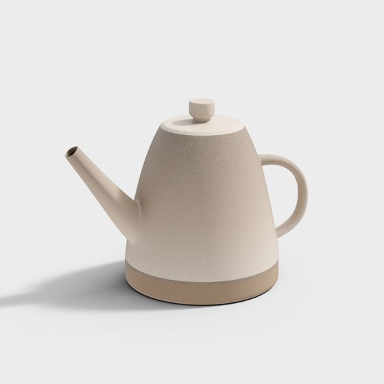 Stylish Beige Teapot 3D model for Creative Projects