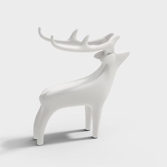 Elegant 3D Reindeer Model for Creative Designs