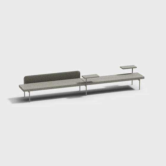 Stylish Concrete Bench 3D model