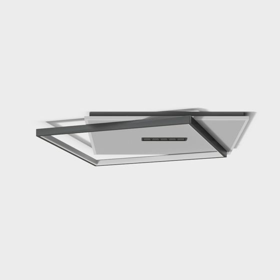 Minimalist Ceiling Light 3D Model for Bedroom in Gray