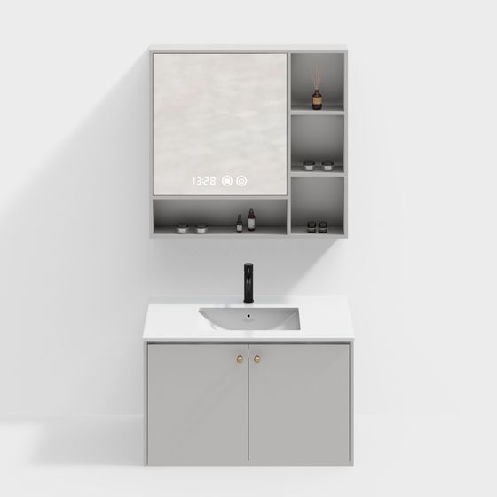 Stylish Bathroom Vanity 3D model for Contemporary Spaces